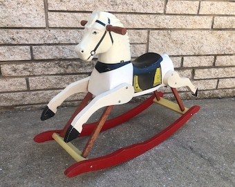 Vintage Rocking Horse, Rich Toys Rocking Horse, Hop A Long Cassidy, Topper, Hobby Horse, Ride on Horse, Toy Horse, 1950s, Vintage Toys