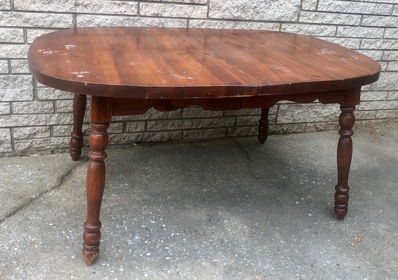 Vintage Solid Wood Dining Table Custom Painted Kitchen Table - Etsy