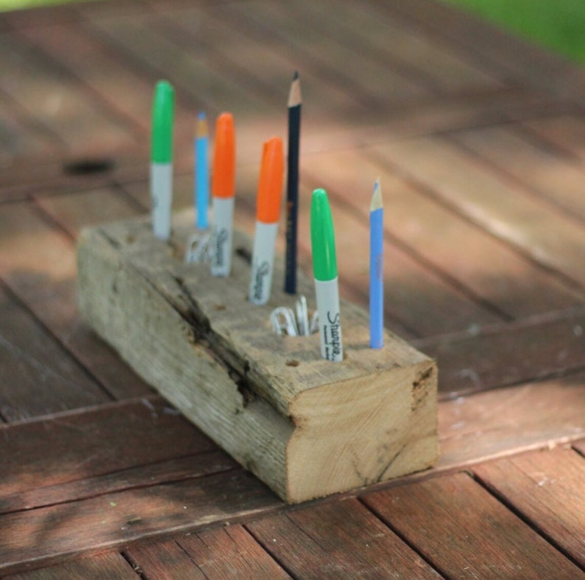 Rustic Wood Desk Caddy Barn Wood Desk Organizer Reclaimed Etsy