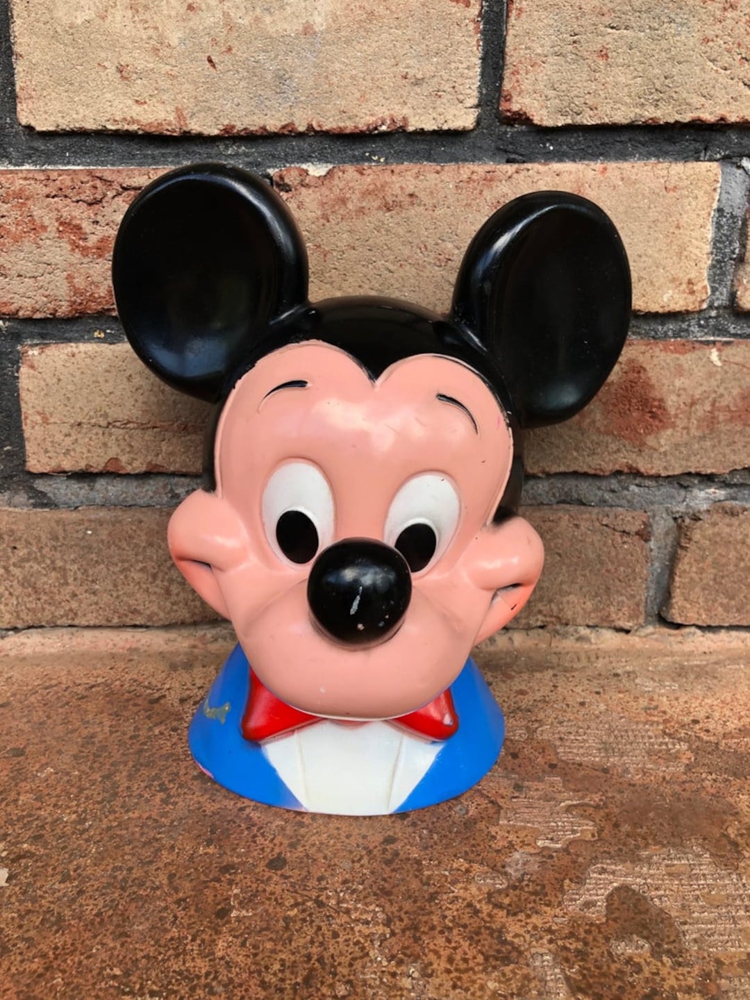 Vintage Mickey Mouse Bank, Plastic, Large, Collectible, Walt Disney