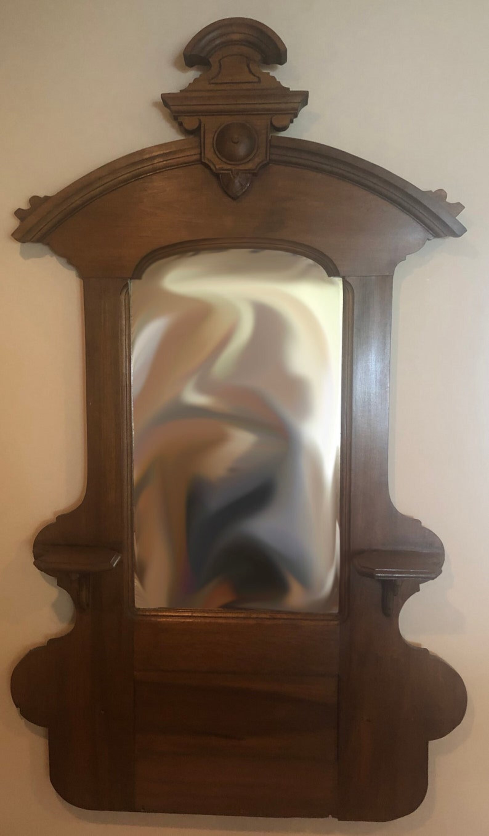 Large Antique Wood Mirror Ornate Wooden Mirror With Shelves - Etsy