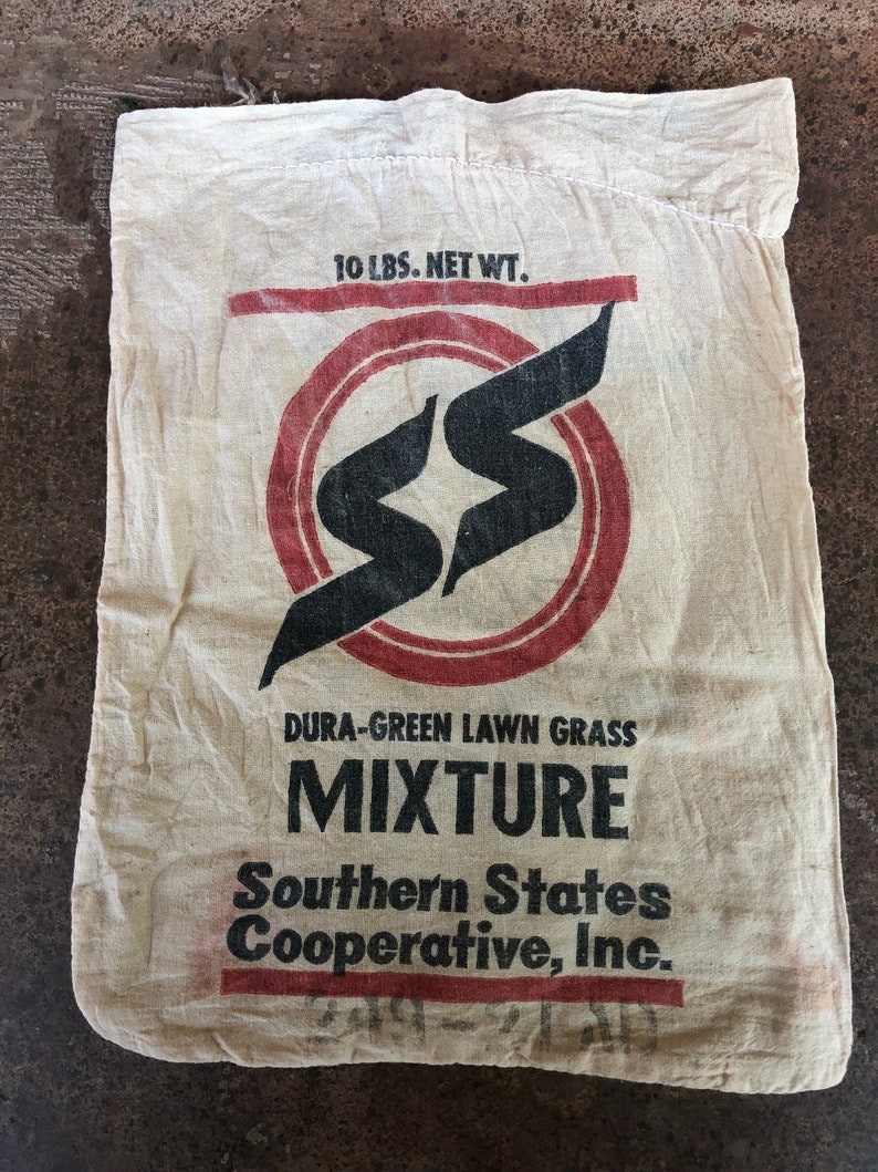 Vintage Seed Sack Southern States Seed Bag Grass Seed Bag Etsy