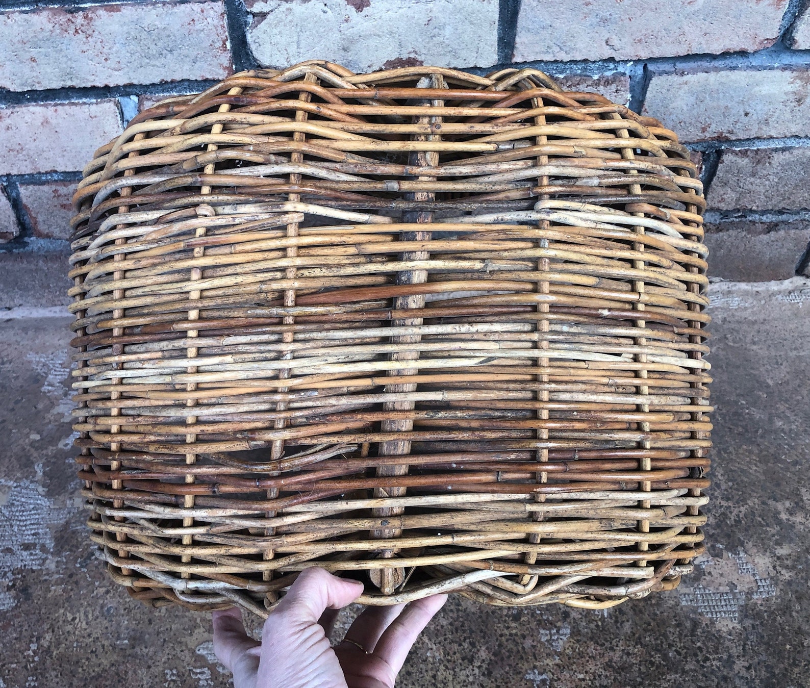 Vintage Market Basket Large Rustic Basket Gathering Basket Etsy