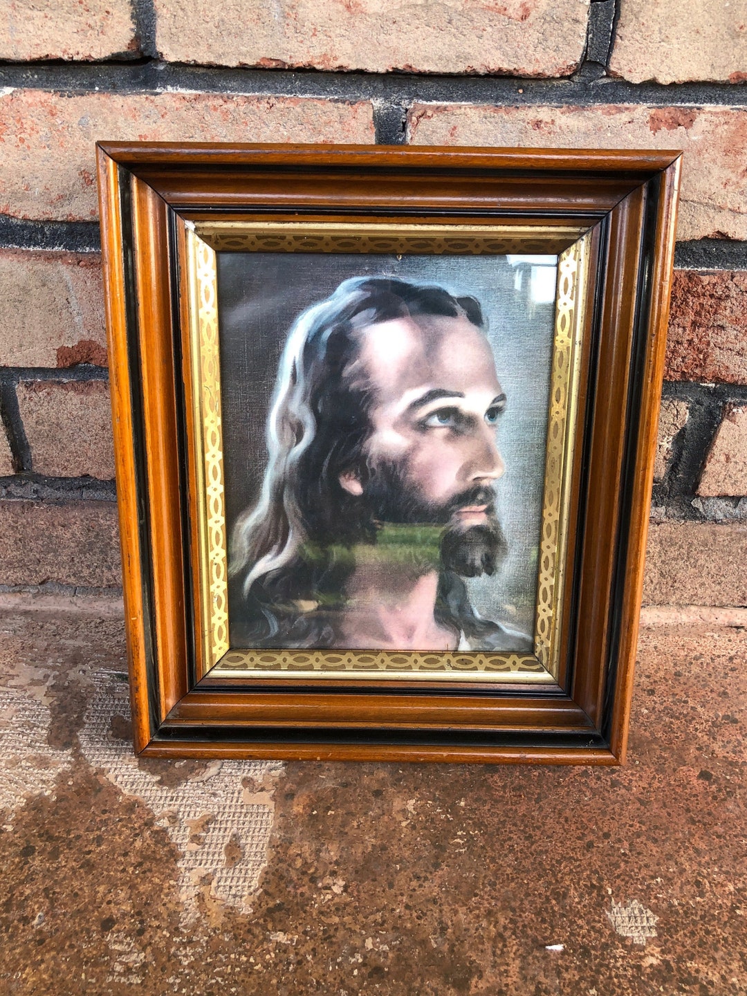 Vintage Religious Art Framed Jesus Art Vintage Framed Jesus Etsy