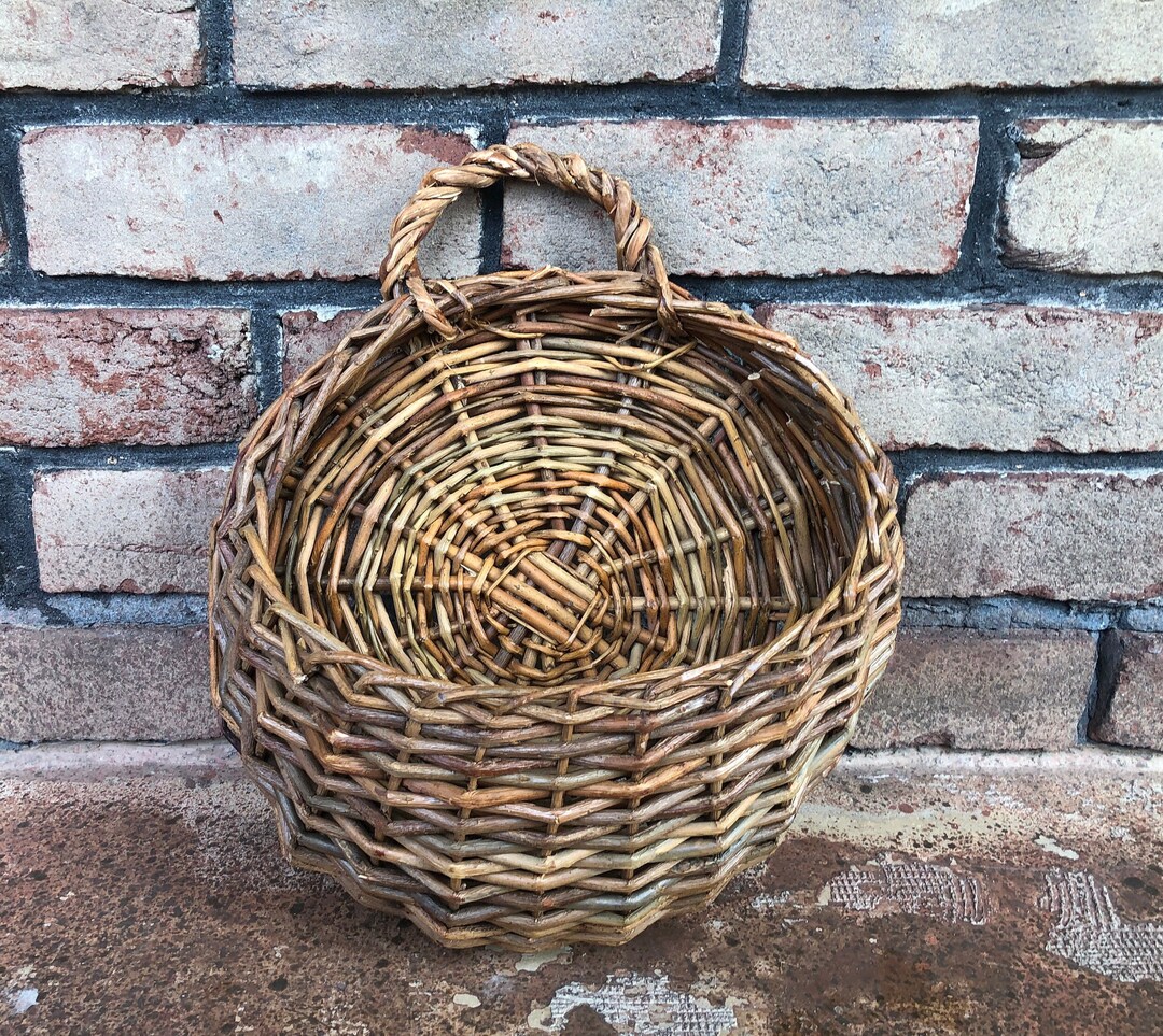 Vintage Pocket Basket Wall Pocket Basket Front Door Basket Etsy