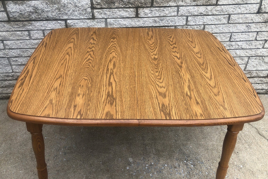 Vintage Oak Dining Table Laminate Top Kitchen Table 4 Foot Etsy