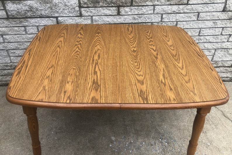 Vintage Oak Dining Table Laminate Top Kitchen Table 4 Foot Etsy