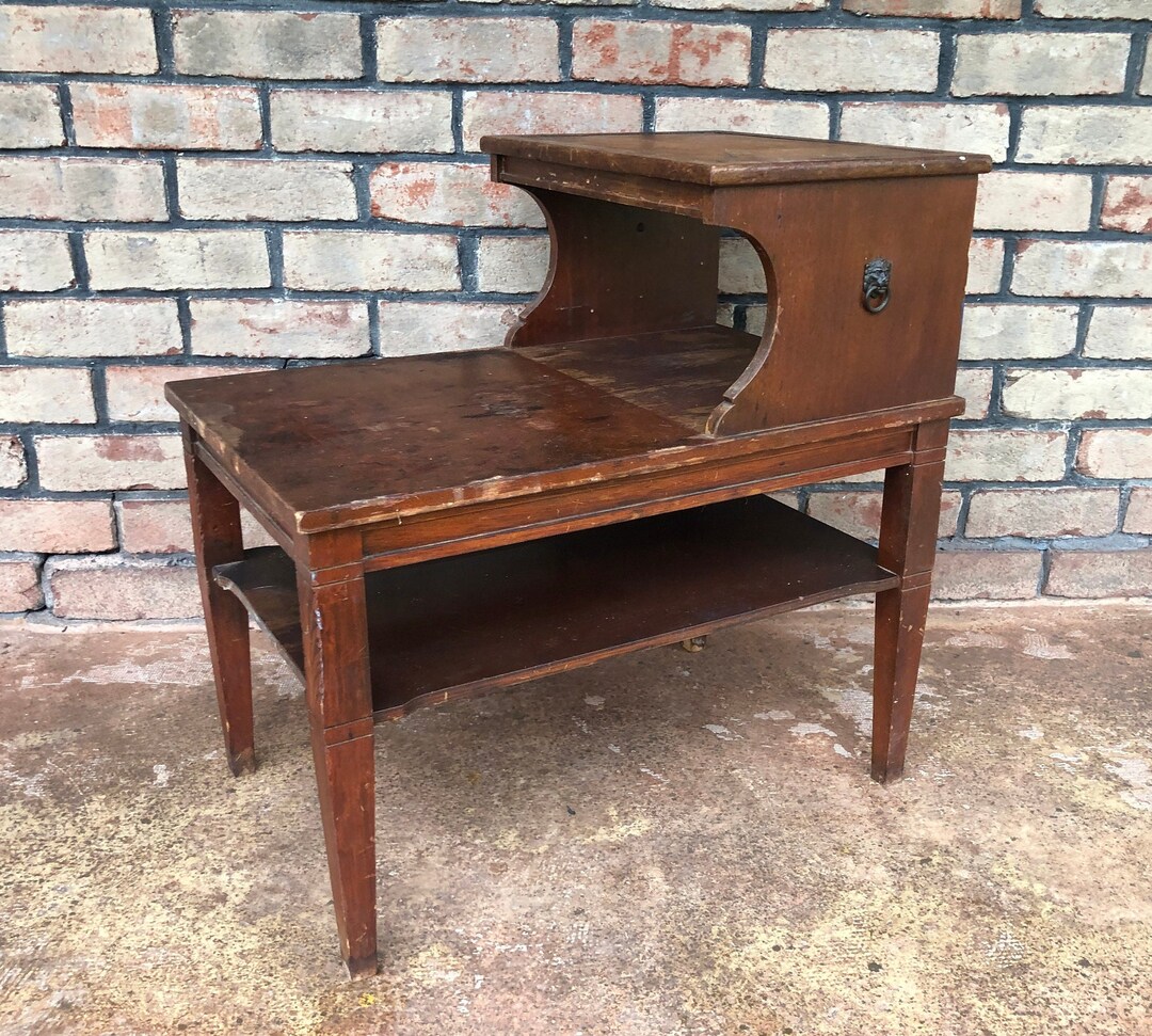Vintage Two Tier Side Table, Mersman, MCM End Table, Step Side Table