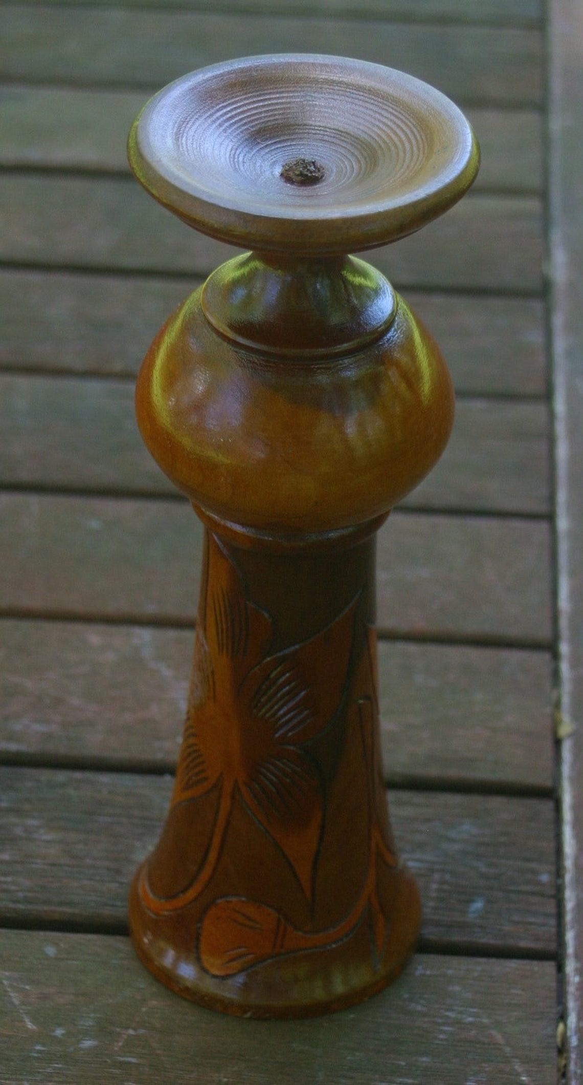 Vintage Hand Carved Wood Vase Wooden Bud Vase Display Vase Etsy