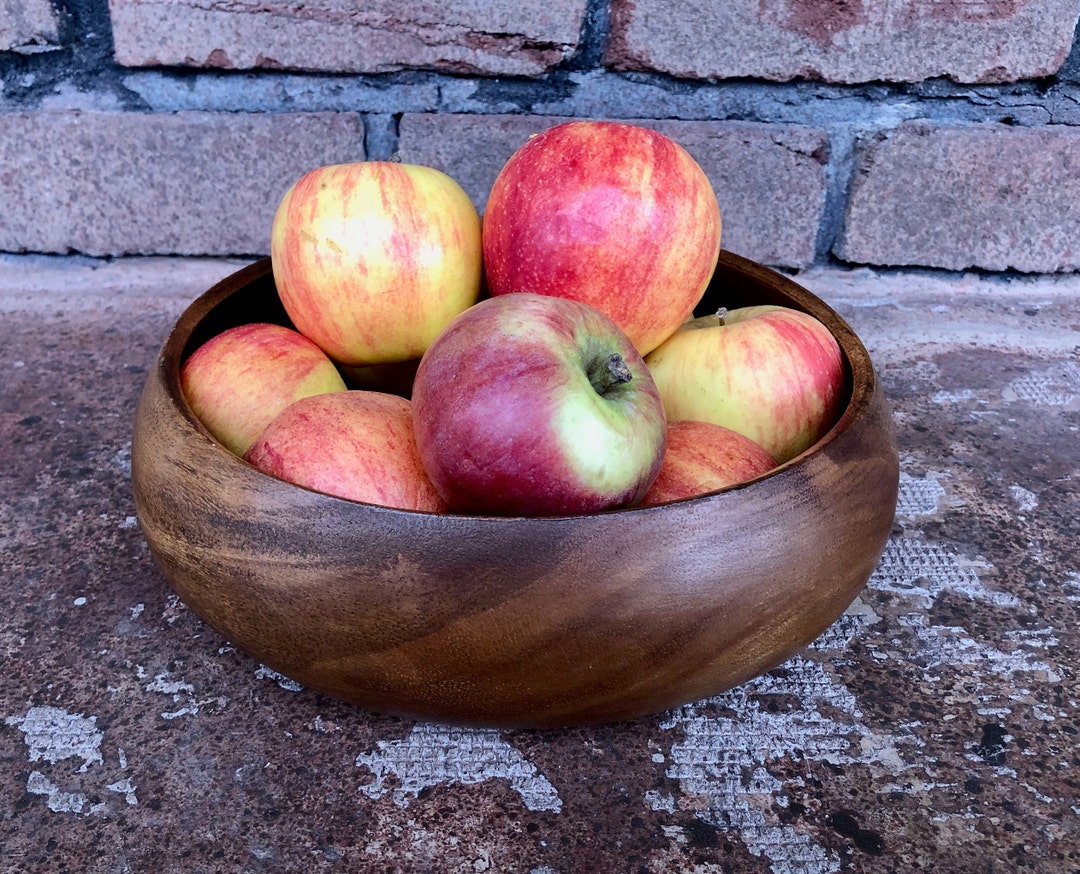 Vintage Wood Display Bowl Wood Fruit Bowl Wood Kitchen Bowl Etsy
