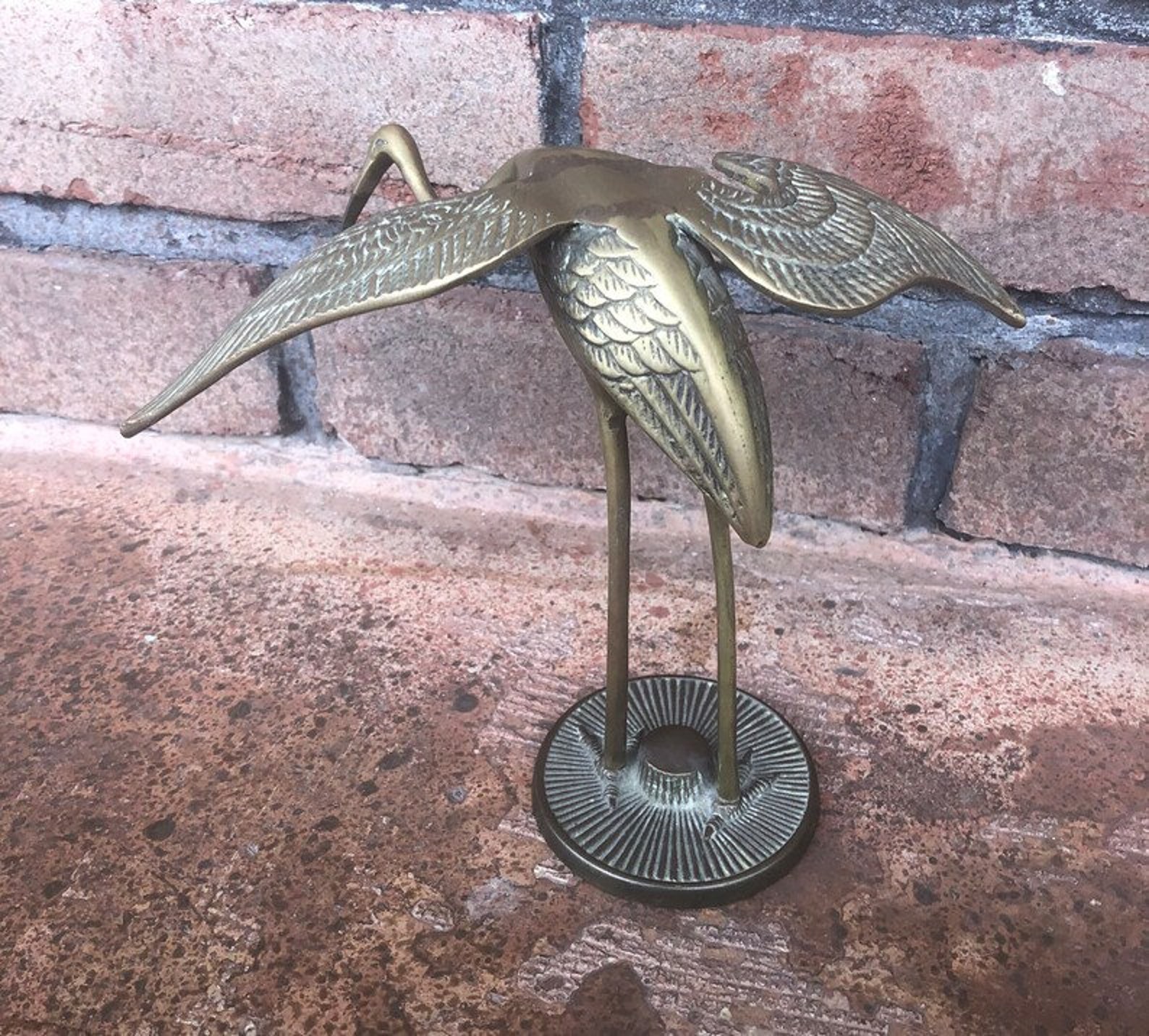 Vintage Brass Cranes Crane Figurines Pair of Cranes Brass Etsy