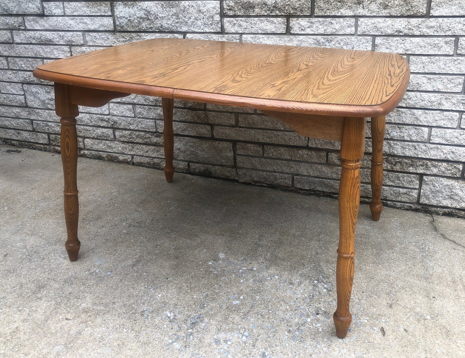 Vintage Oak Dining Table Laminate Top Kitchen Table 4 Foot Etsy