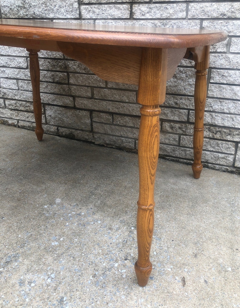 Vintage Oak Dining Table Laminate Top Kitchen Table 4 Foot Etsy