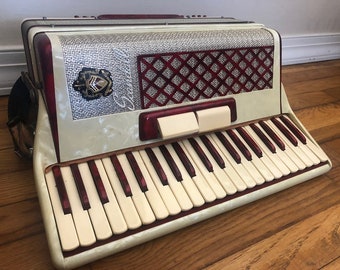 demand ethics The city Vintage Scandalli Accordion Red and White No 381/225 41 - Etsy
