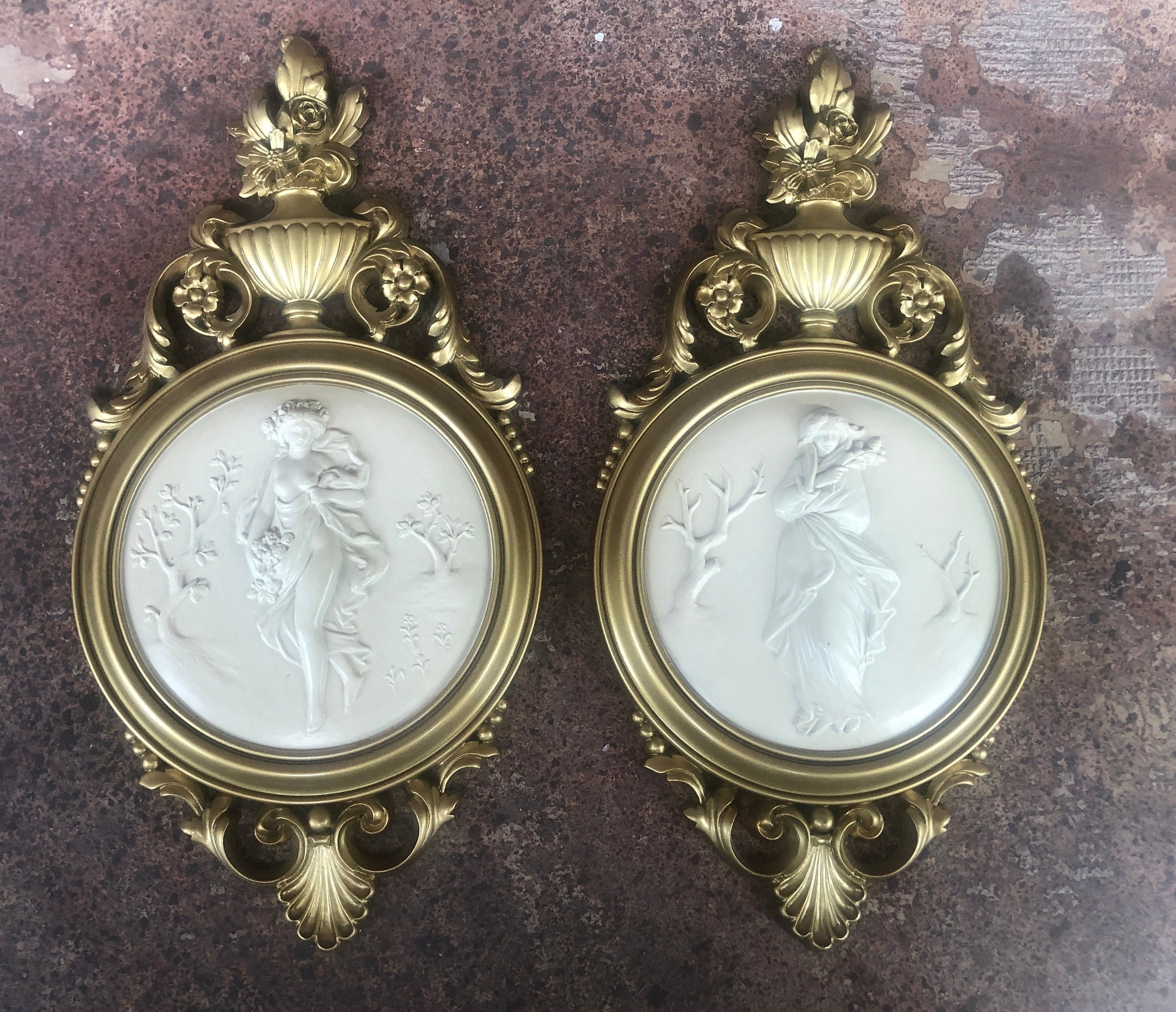 Vintage Syroco Wall Decor Cameo Wall Hangings Summer Etsy