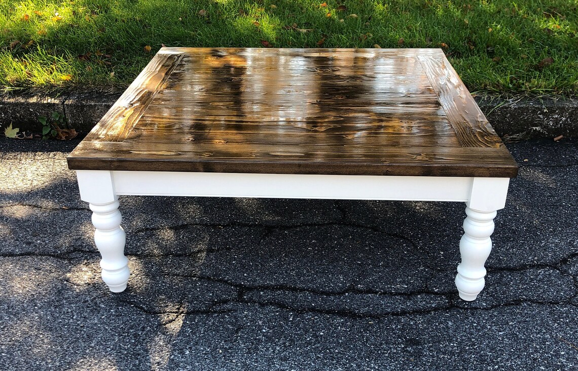 Custom Square Coffee Table Farm House Coffee Table Chunky Etsy