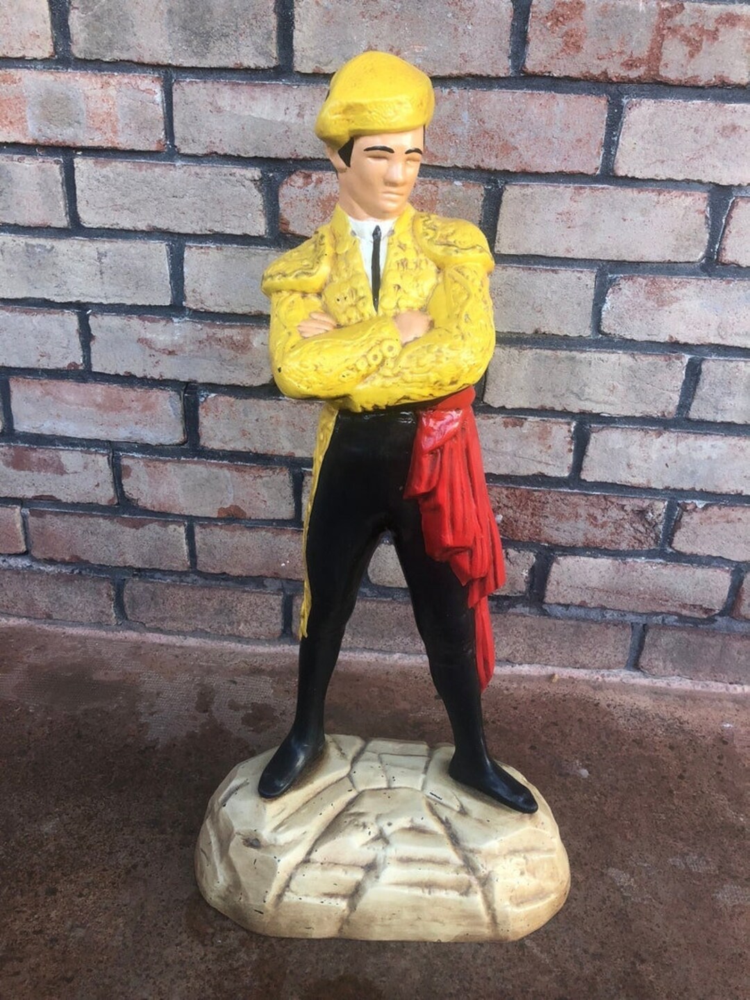 Vintage Matador Statue, Matador Figurine, Painted Bullfighter, Large
