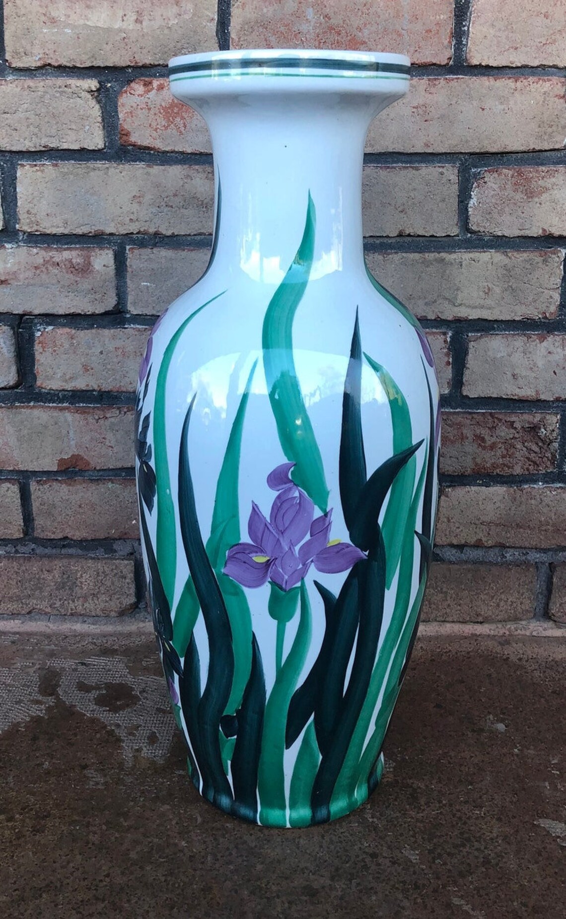 Large Vintage Floor Vase Iris Vase Oversized Vase Ceramic Etsy