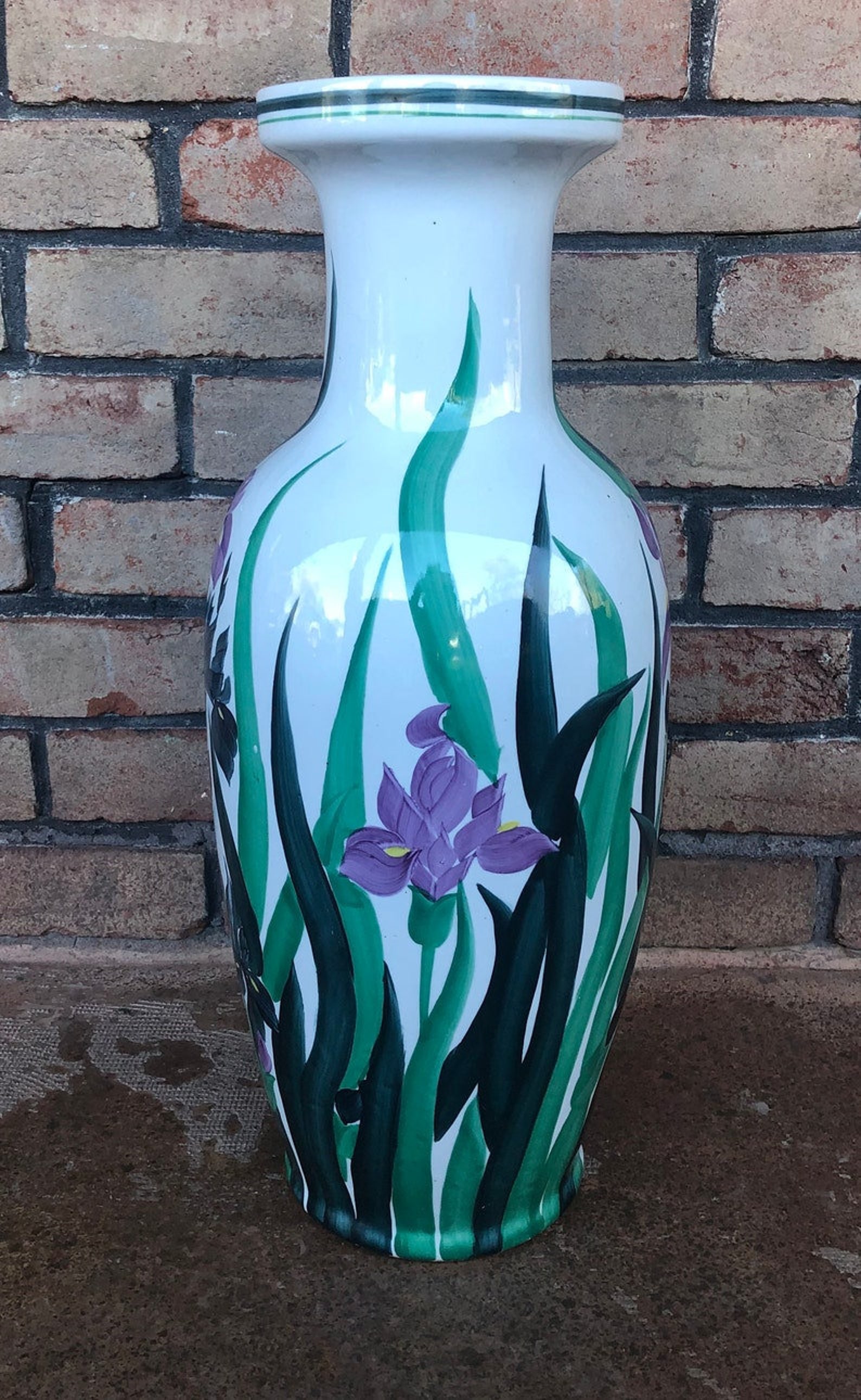 Large Vintage Floor Vase Iris Vase Oversized Vase Ceramic Etsy