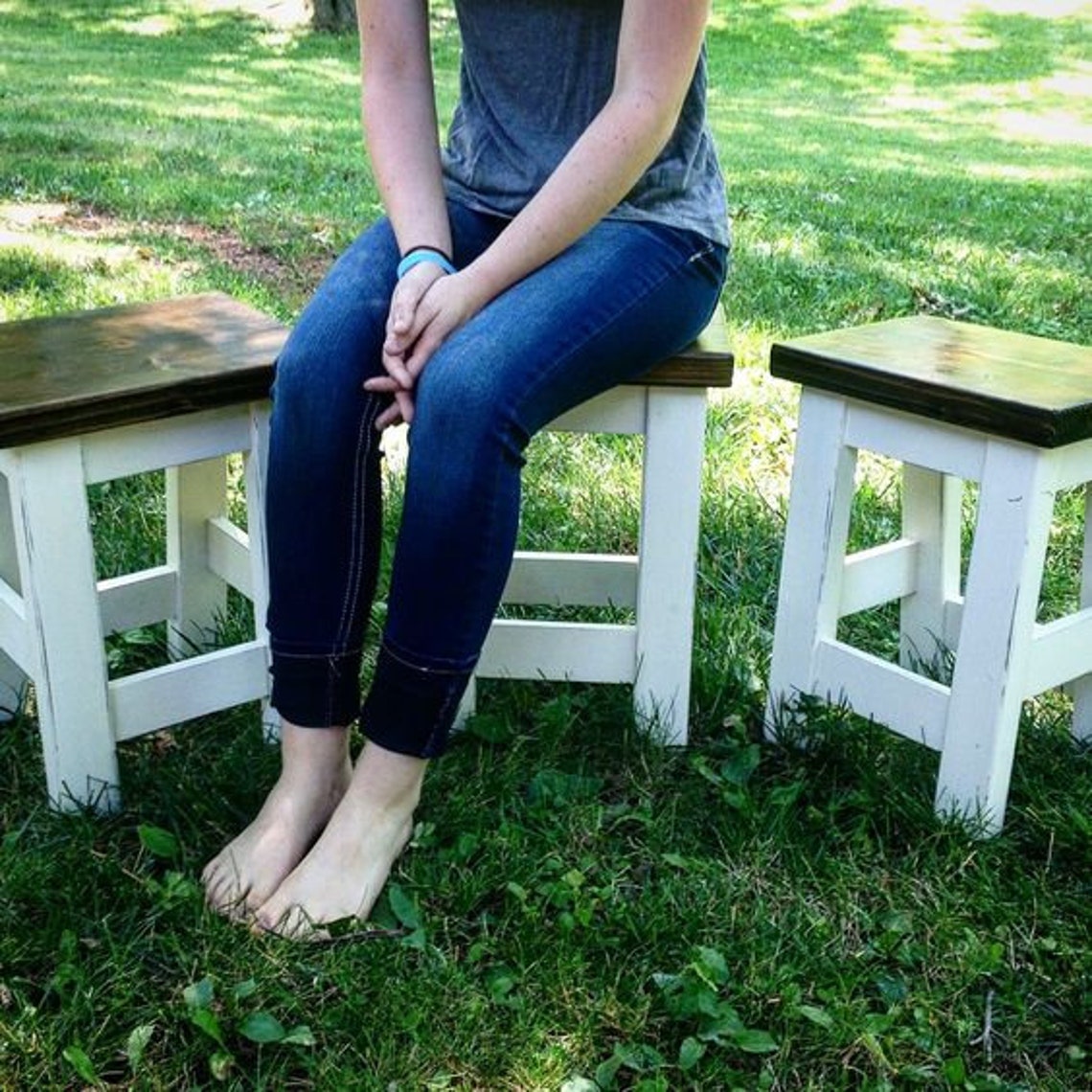 Chair Height Wood Stool Custom Table Height Stool 18 Etsy