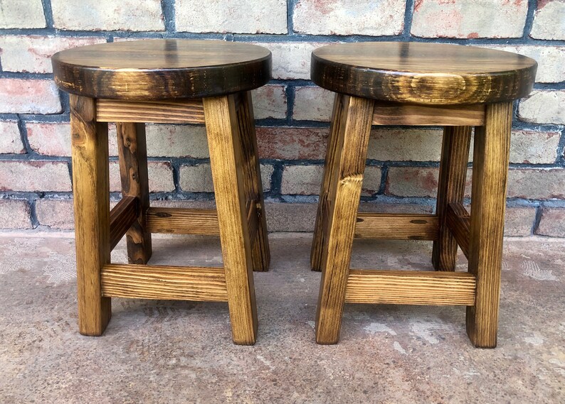 Chair Height Wood Stool Custom Table Height Stool 18 Etsy