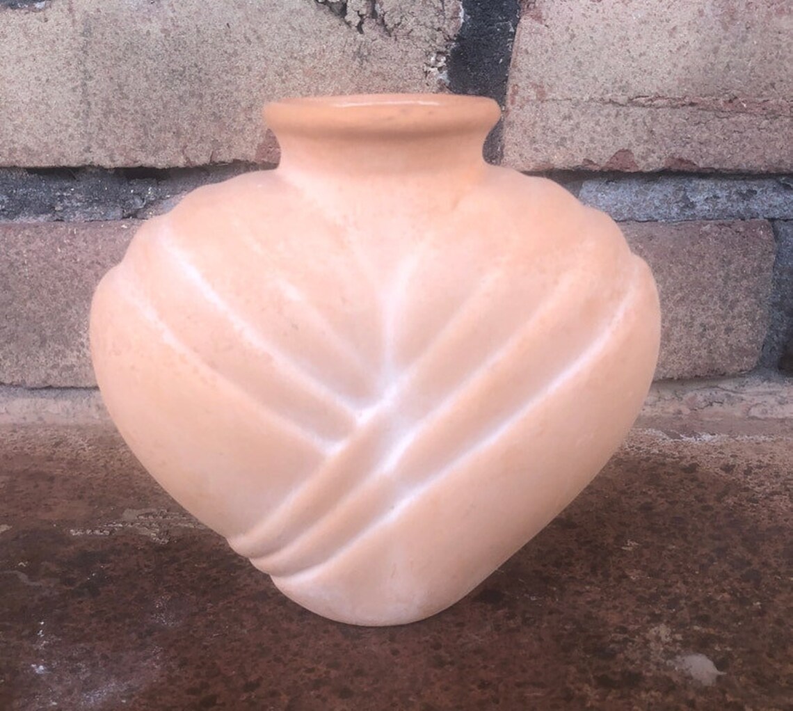 Vintage Terra Cotta Vase Heart Shaped Vase Shell Shaped Etsy