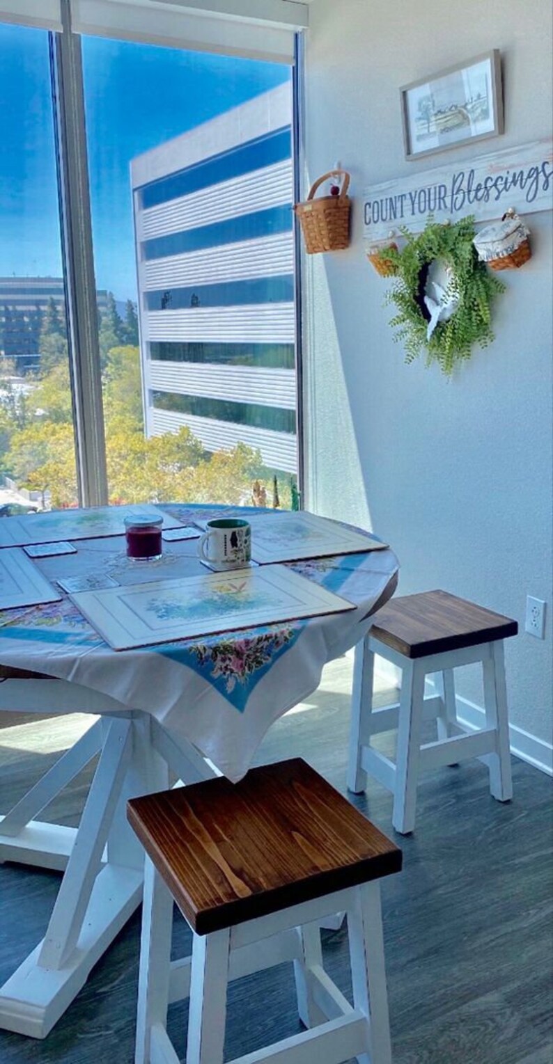 Chair Height Wood Stool Custom Table Height Stool 18 Etsy