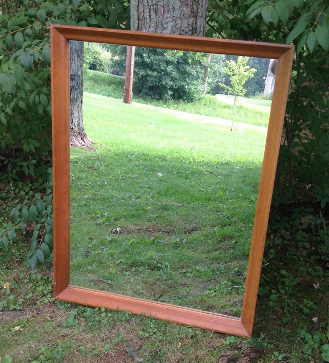 Vintage Large Wood Mirror Wood Frame Mirror Custom Painted Etsy