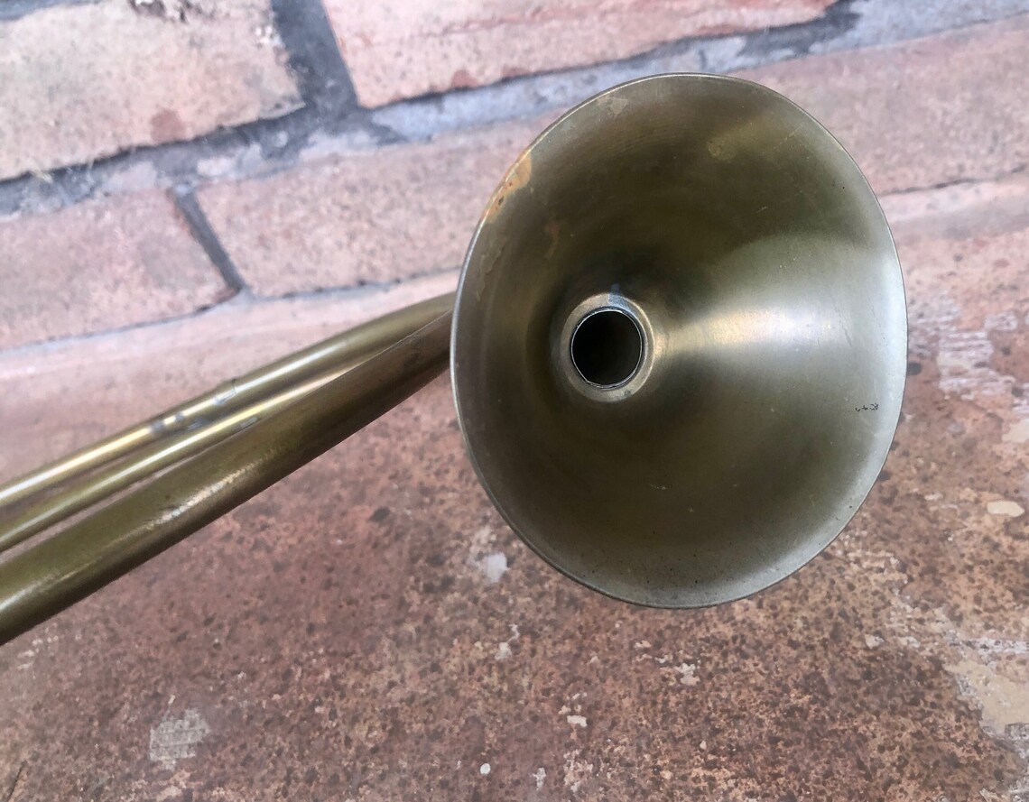 Vintage Large Brass Horn Decorative Horn Christmas Horn Etsy