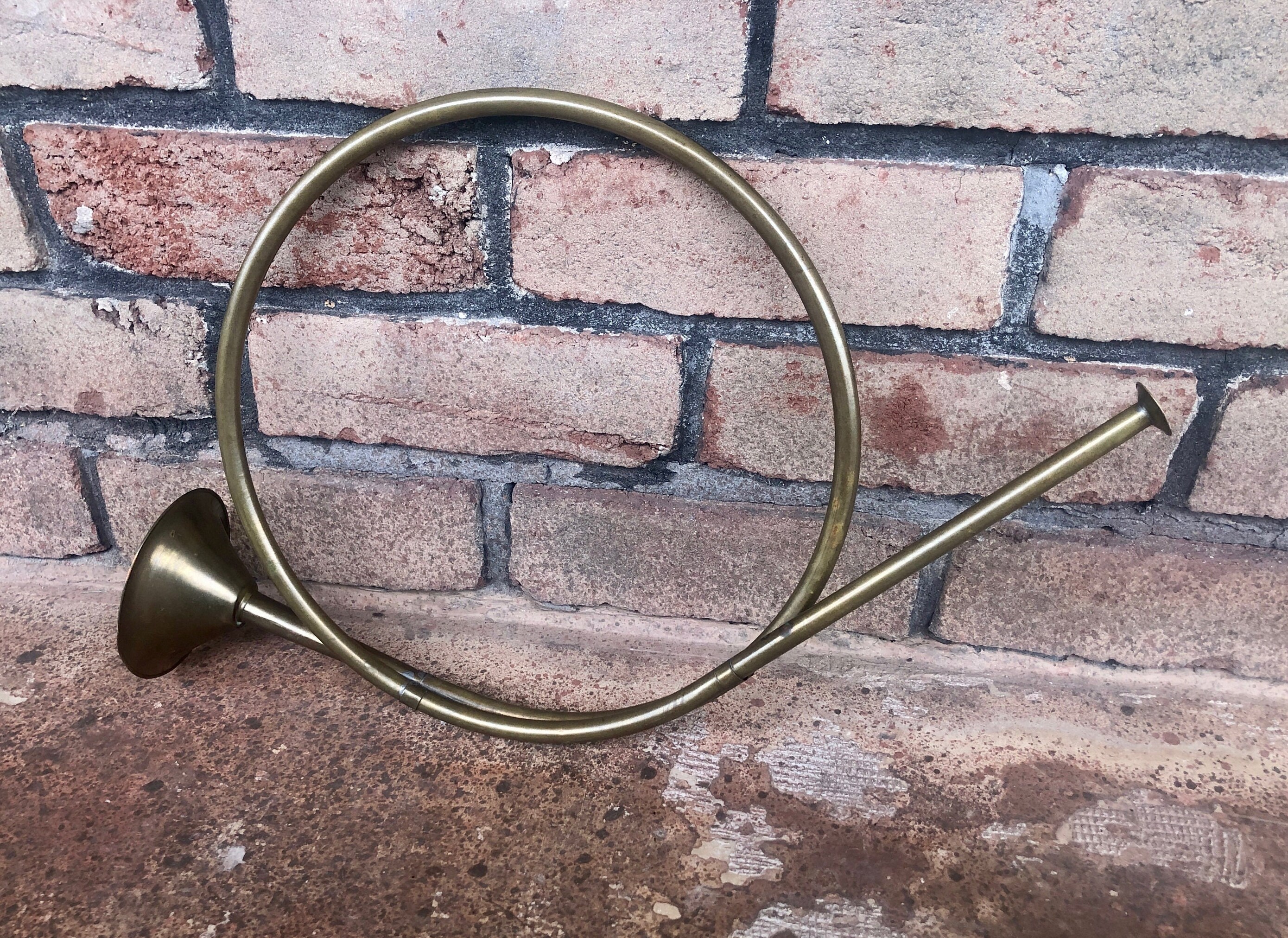 Vintage Large Brass Horn Decorative Horn Christmas Horn Etsy