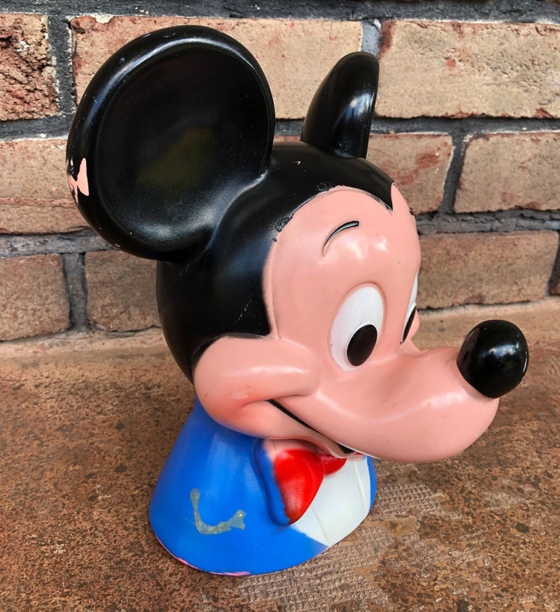 Vintage Mickey Mouse Bank Plastic Large Collectible Walt Etsy