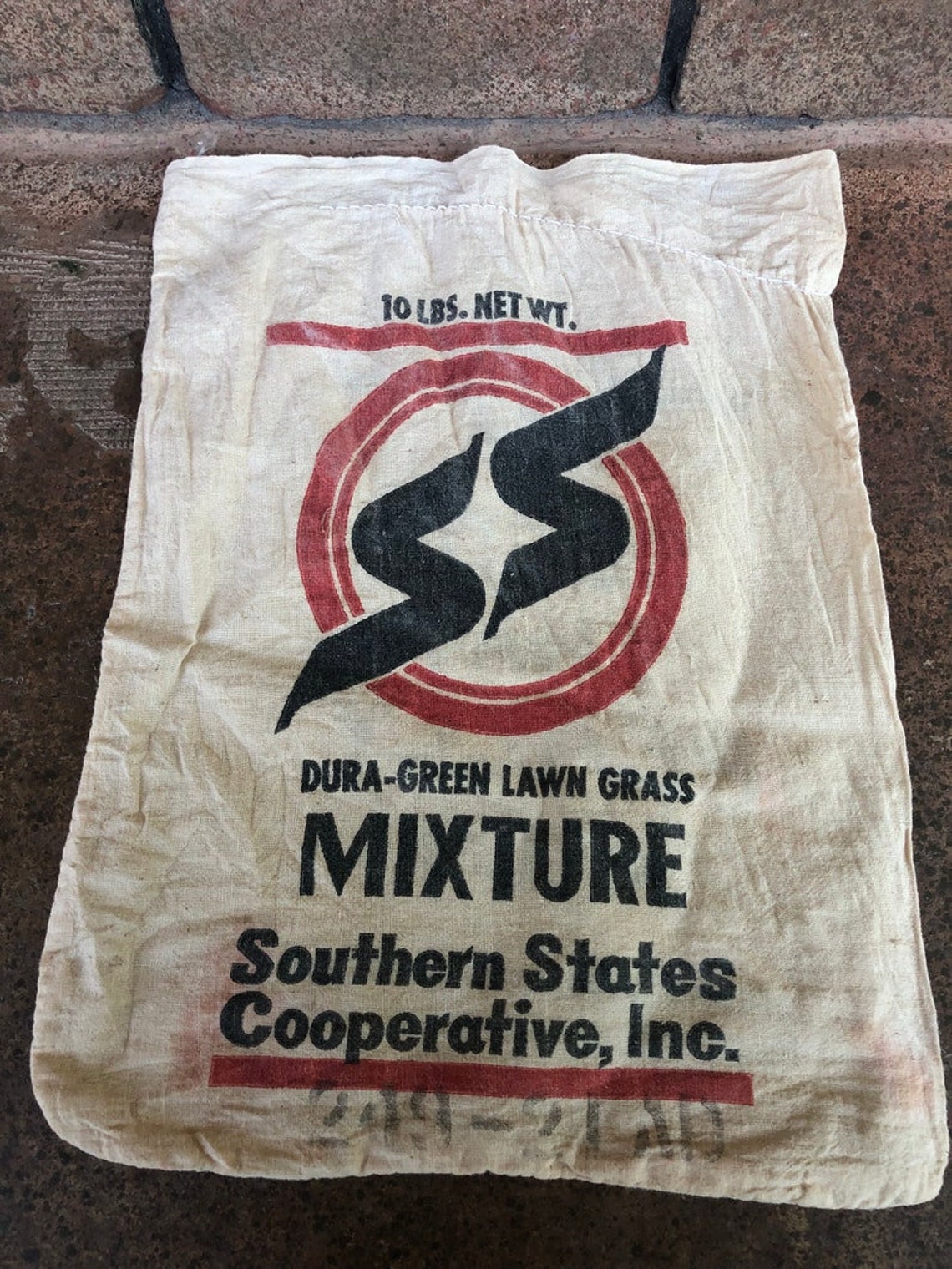 Vintage Seed Sack Southern States Seed Bag Grass Seed Bag Etsy