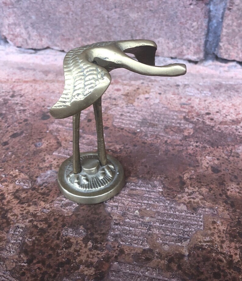Vintage Brass Cranes Crane Figurines Pair of Cranes Brass Etsy