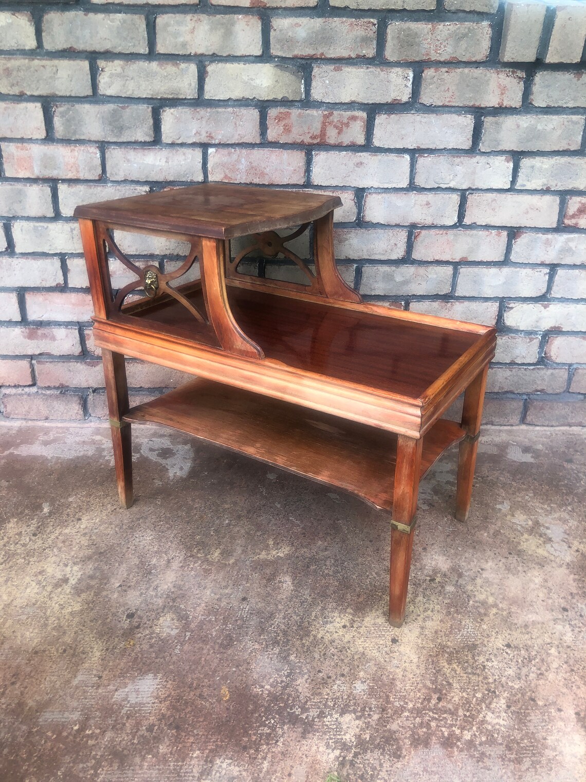 Vintage Two Tier Side Table MCM End Table Step Side Table Etsy