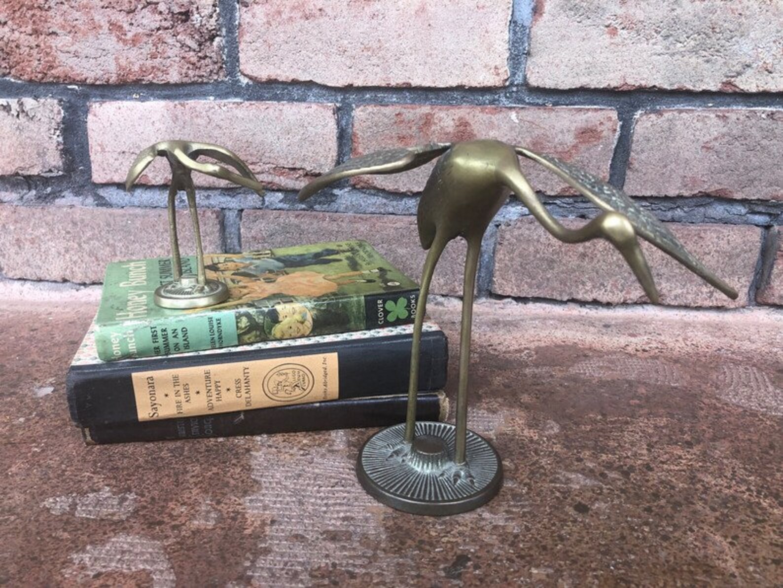 Vintage Brass Cranes Crane Figurines Pair of Cranes Brass Etsy
