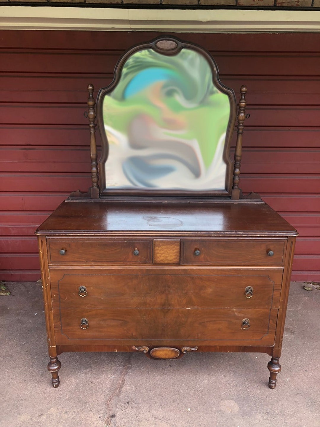 4 drawer outlet mirrored dresser