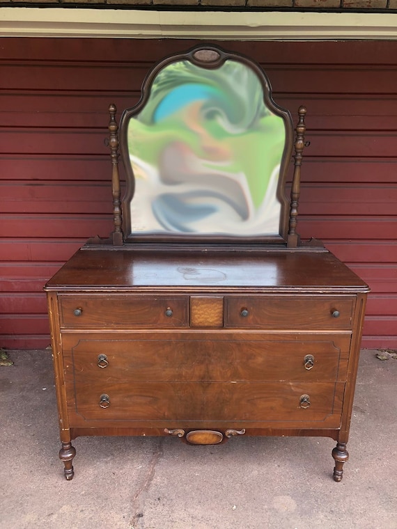 vintage dresser with mirror