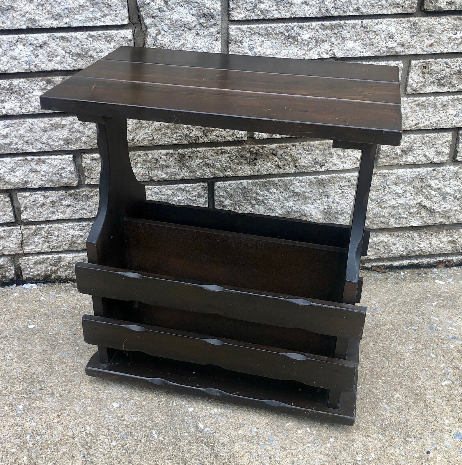 Vintage Side Table With Book Storage End Table Nightstand Etsy