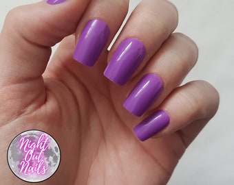 Deep Purple Square Press On Nails | Dark Purple Nails | Fake Nails | False Nails | Press Ons | Glue On Nails | Short Nails | Ready To Ship