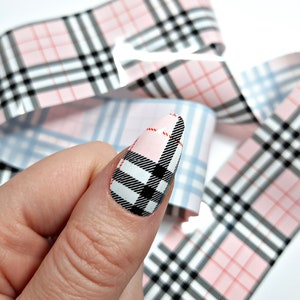 10PCS Chanel Nail Charms Love Plaid Black+White