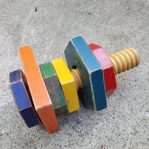 Antique Colored Wooden Stacking Toy