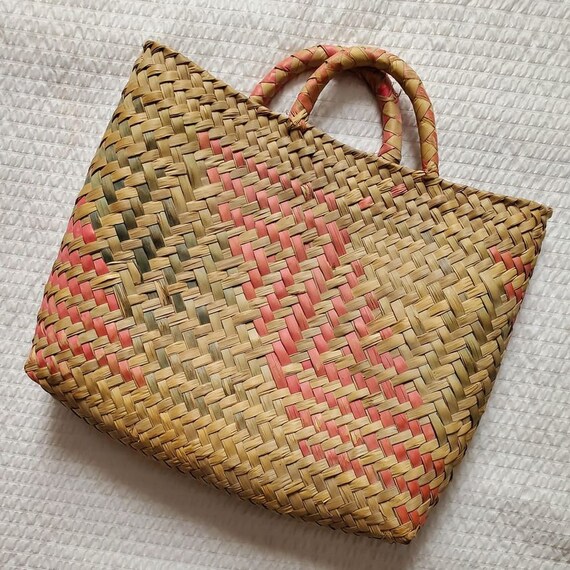 Vintage Colored Woven Satchel - image 2