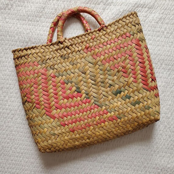 Vintage Colored Woven Satchel - image 1