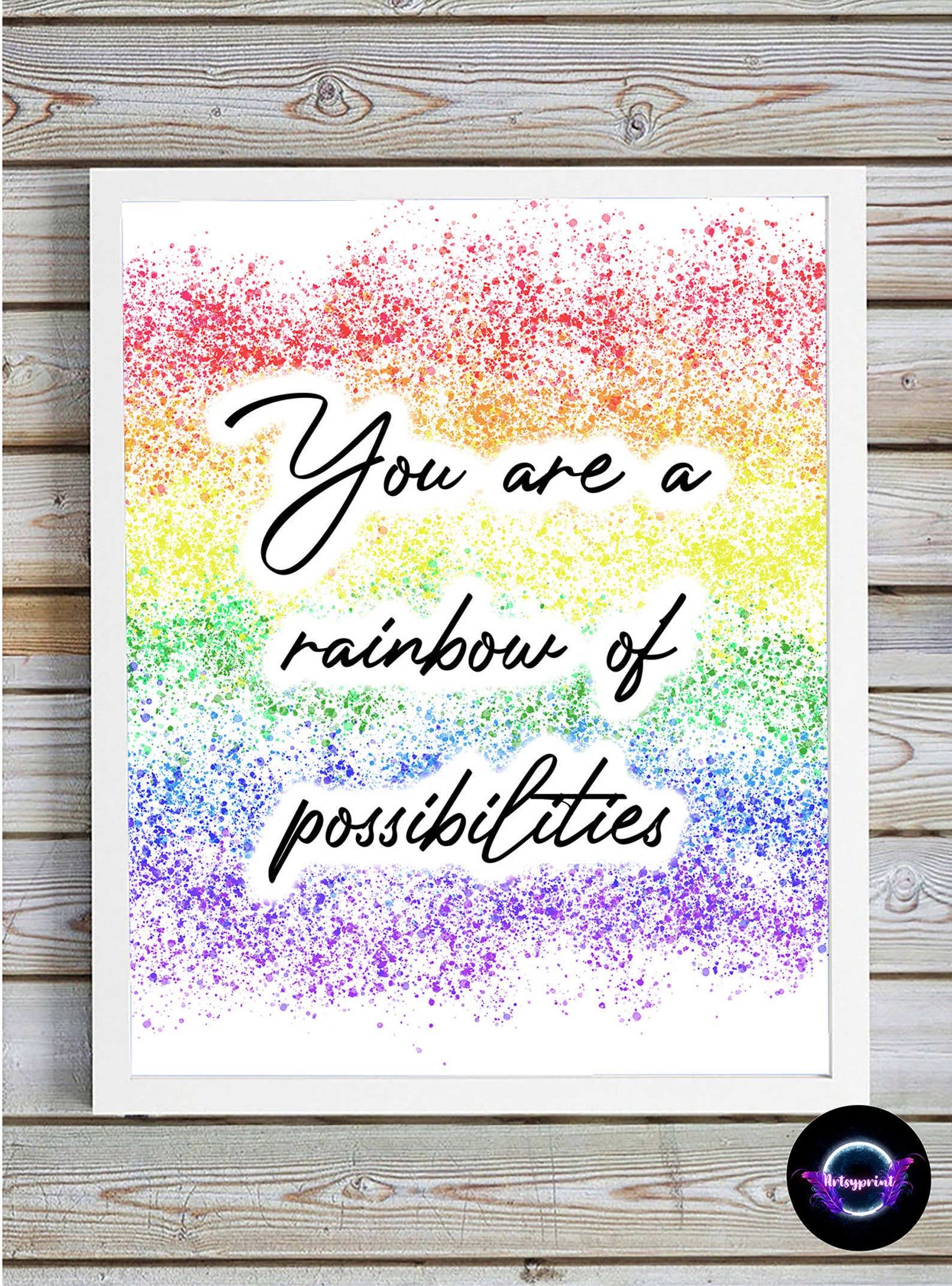 A4 Quote Print You Are A Rainbow of Possibilities | Etsy
