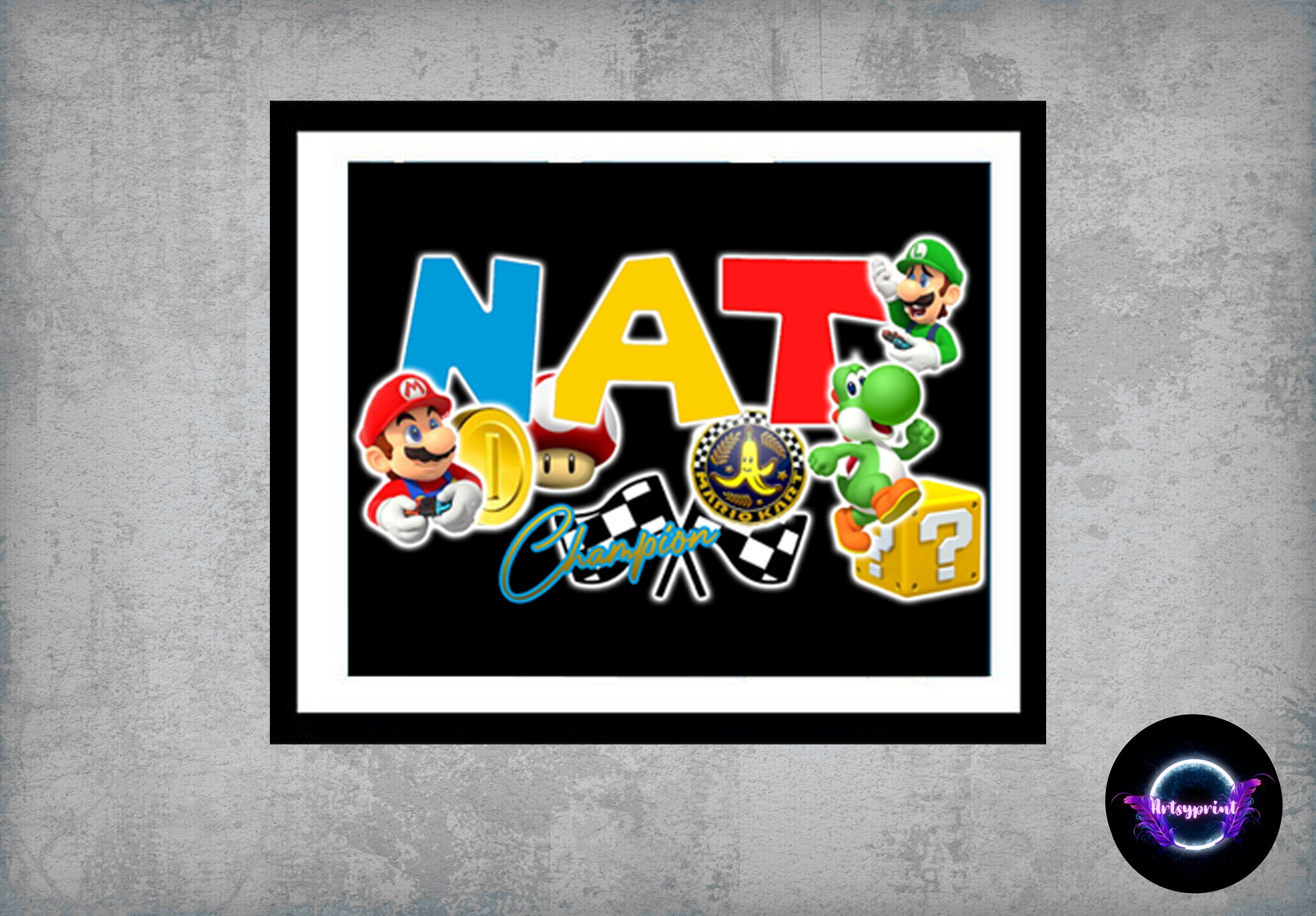 A4 Super Mario Personalised Gaming Print | Etsy