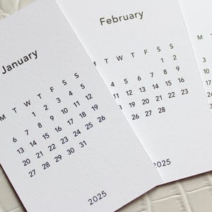 2025 Monatskalender Karten | Kalender 2025 | Monatskalender | Mini-Kalender | Kalender-Karte | Planner Karten | Montag Start | Sonntag Start