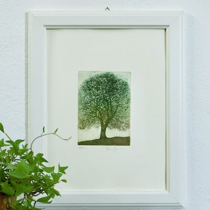 Original Hand-made Etching Art Print - Tree