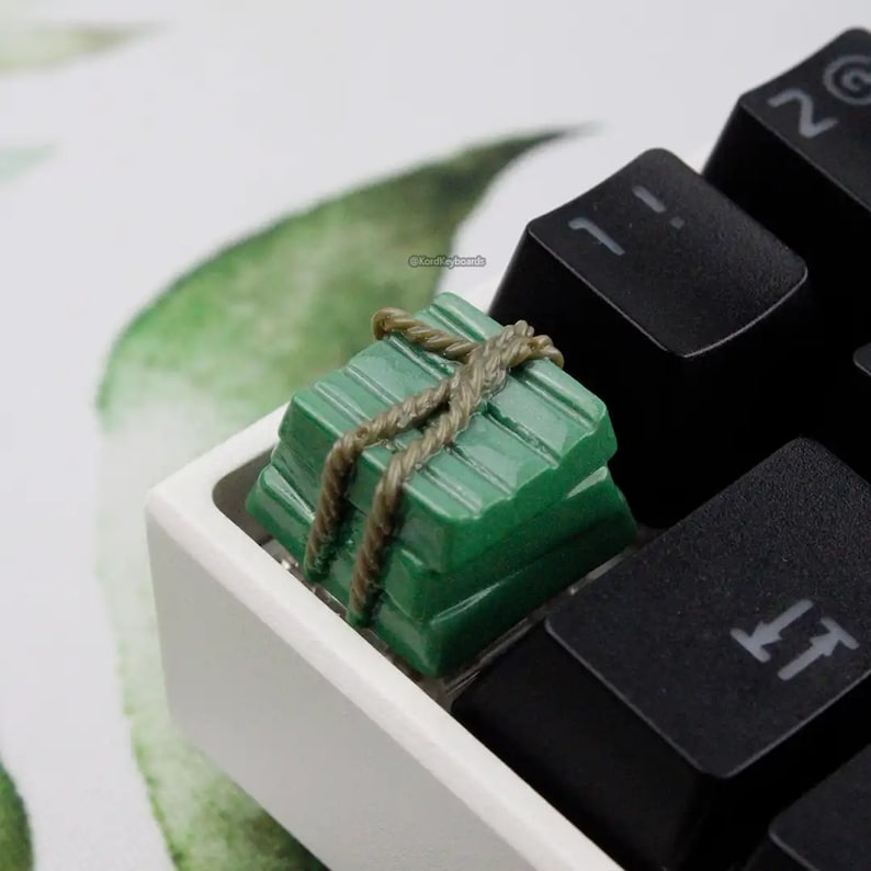 Chocolate Escape Artisan Keycap Handmade Keycap Artisan Keycap Resin keycap Handmade Escape Keycap For mechanical Keyboard Green