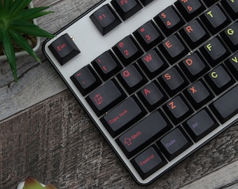 Prisma Burst Keycaps: Black Rainbow PBT Doubleshot for Cherry MX Keyboards