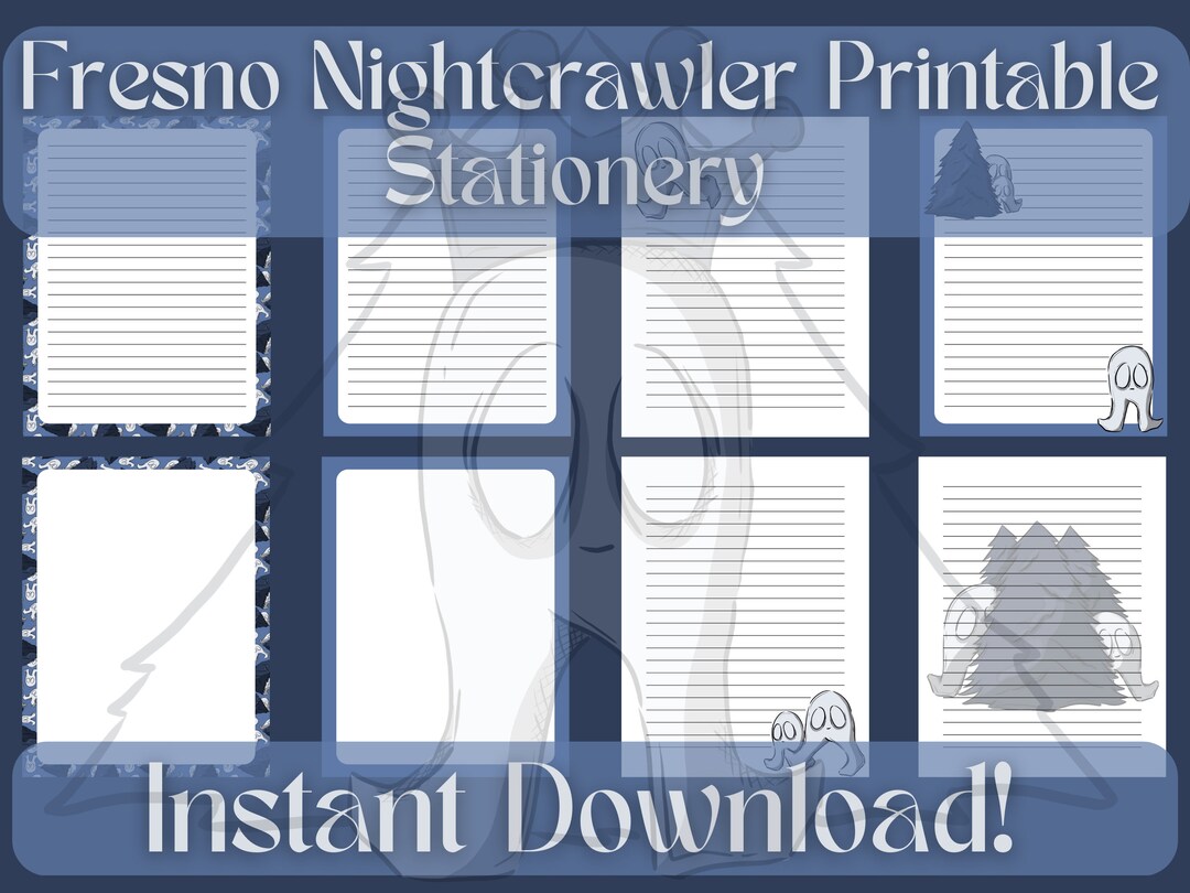 Printable Fresno Nightcrawler Stationery Bundle Digital Etsy